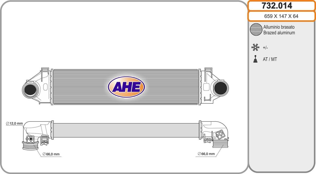 AHE 732014 Intercooler, charger 732014