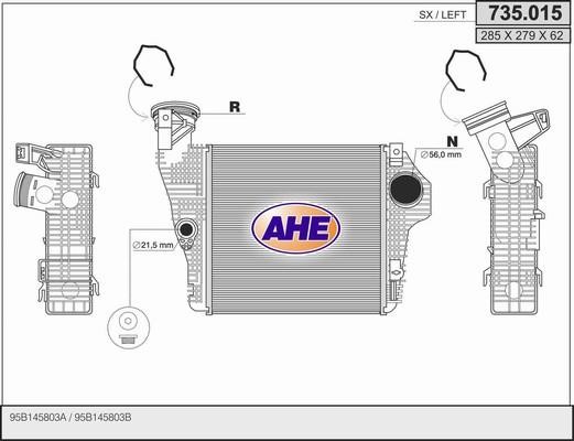 AHE 735.015 Intercooler, charger 735015