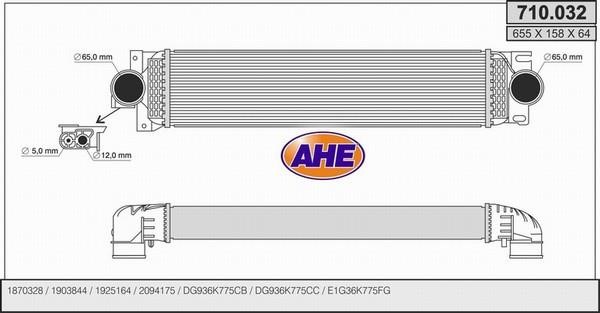 AHE 710.032 Intercooler, charger 710032