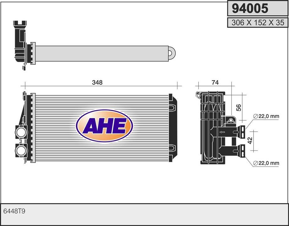 AHE 94005 Heat Exchanger, interior heating 94005