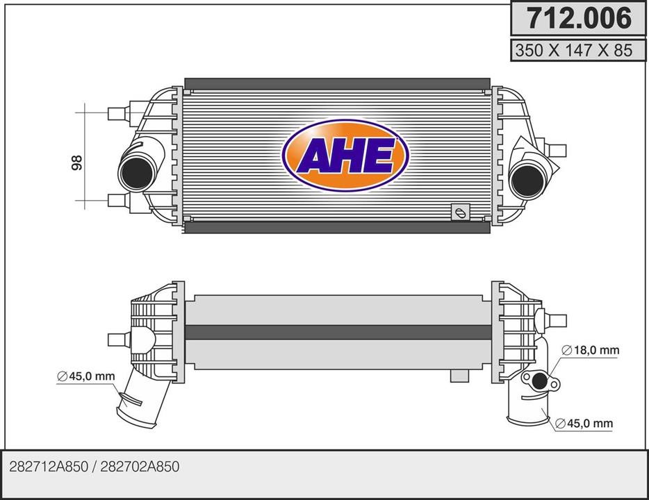 AHE 712.006 Intercooler, charger 712006