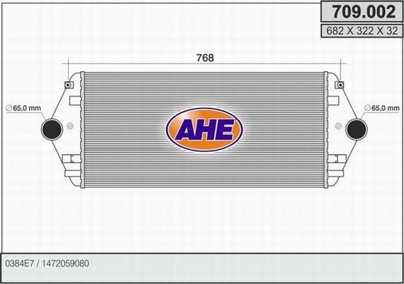 AHE 709.002 Intercooler, charger 709002