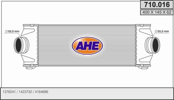 AHE 710.016 Intercooler, charger 710016
