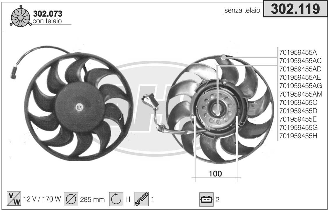 AHE 302.119 Fan, radiator 302119