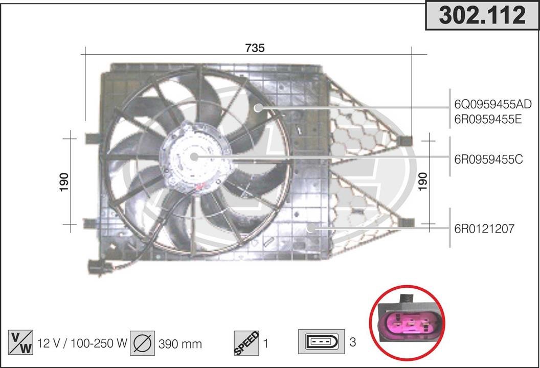 AHE 302.112 Fan, radiator 302112