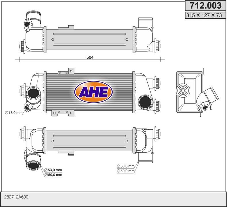 AHE 712.003 Intercooler, charger 712003