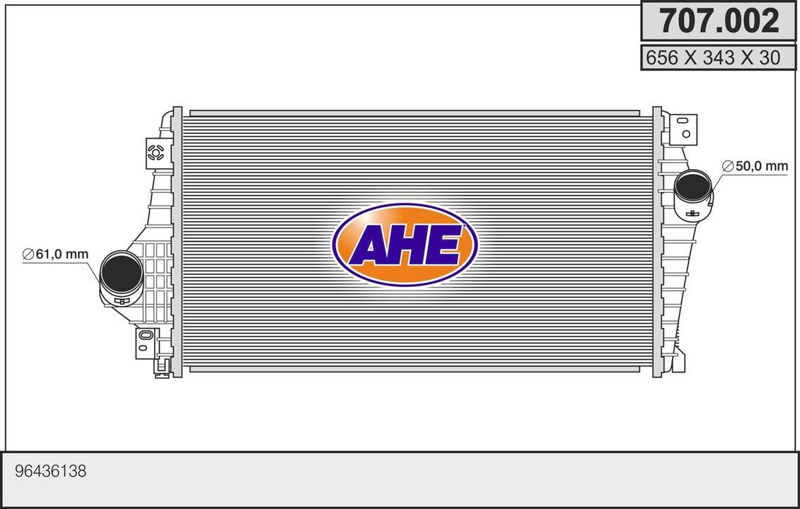 AHE 707.002 Intercooler, charger 707002