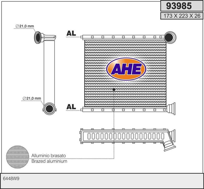 AHE 93985 Heat Exchanger, interior heating 93985