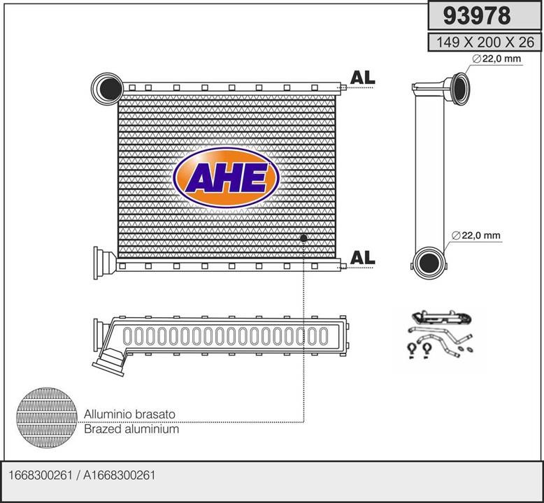 AHE 93978 Heat Exchanger, interior heating 93978