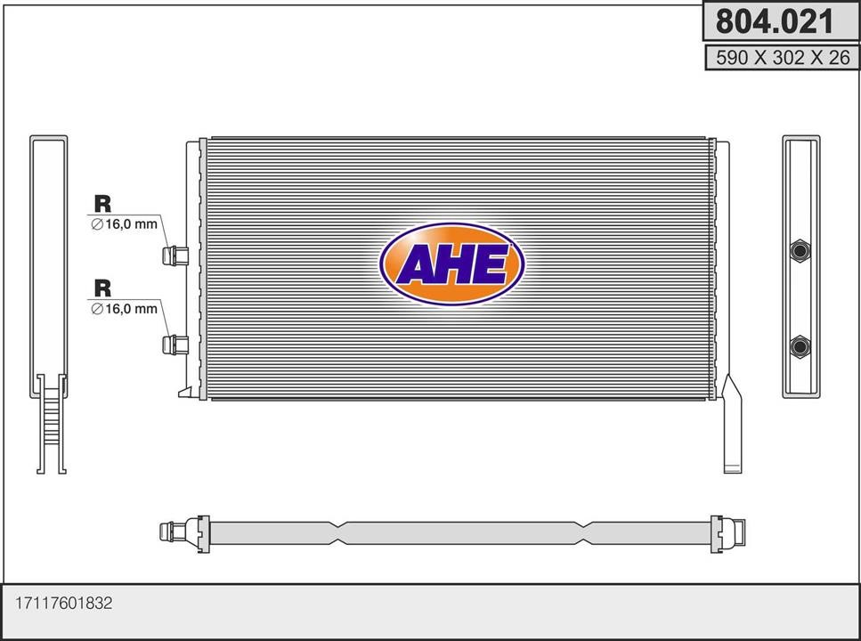 AHE 804.021 Oil Cooler, engine oil 804021