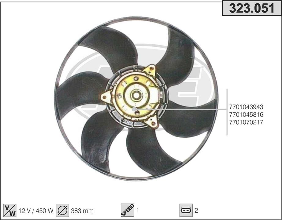 AHE 323.051 Fan, radiator 323051
