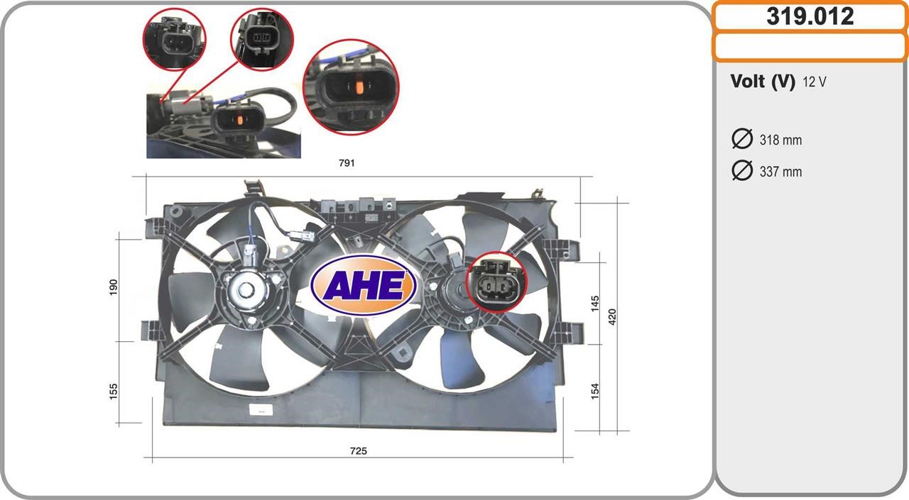 AHE 319.012 Fan, radiator 319012