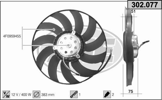 AHE 302.077 Fan, radiator 302077