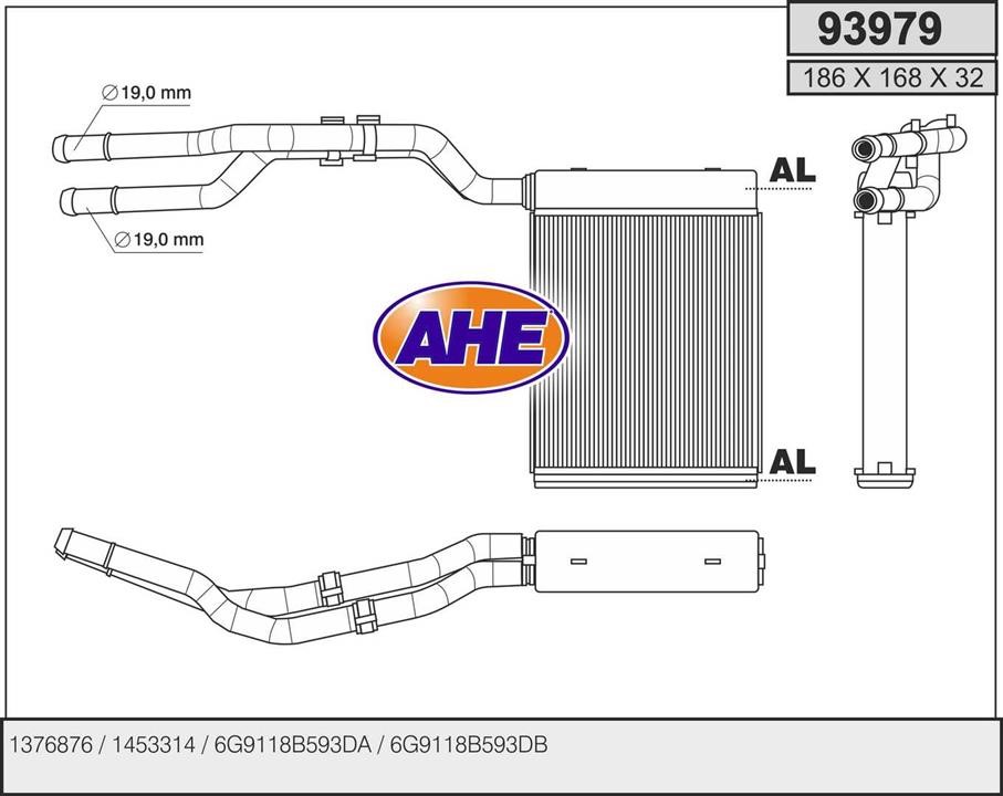 AHE 93979 Heat Exchanger, interior heating 93979