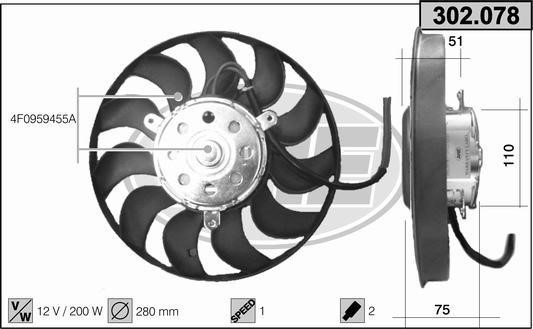 AHE 302.078 Fan, radiator 302078