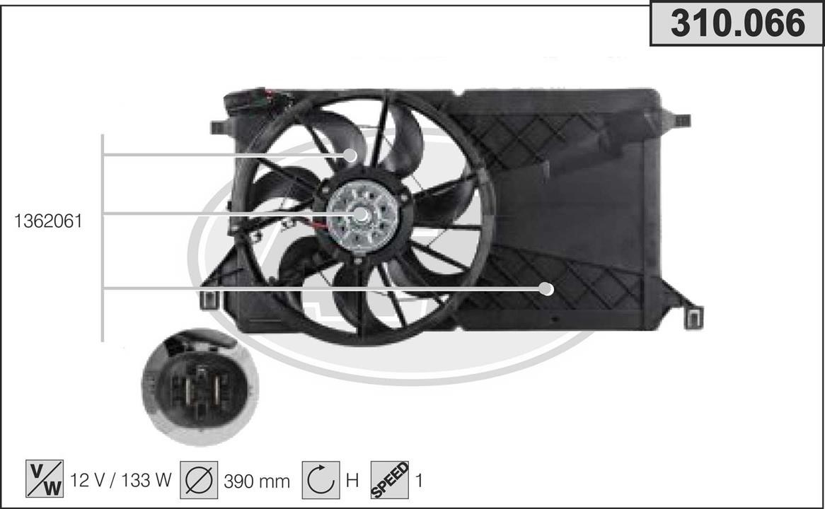 AHE 310.066 Fan, radiator 310066