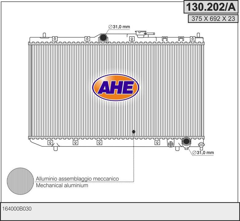 AHE 130.202/A Radiator, engine cooling 130202A
