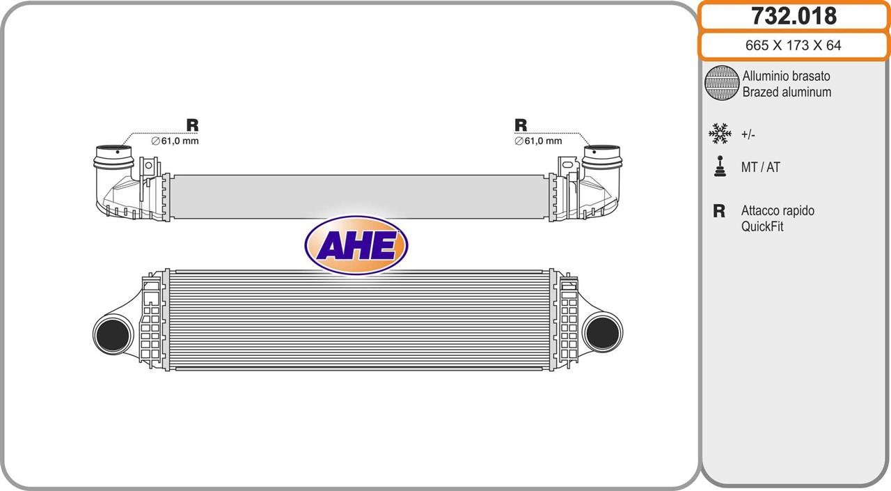 AHE 732.018 Intercooler, charger 732018