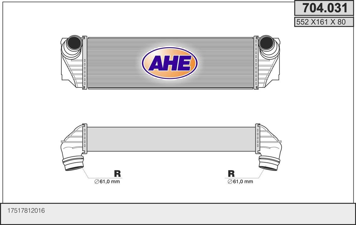 AHE 704.031 Intercooler, charger 704031