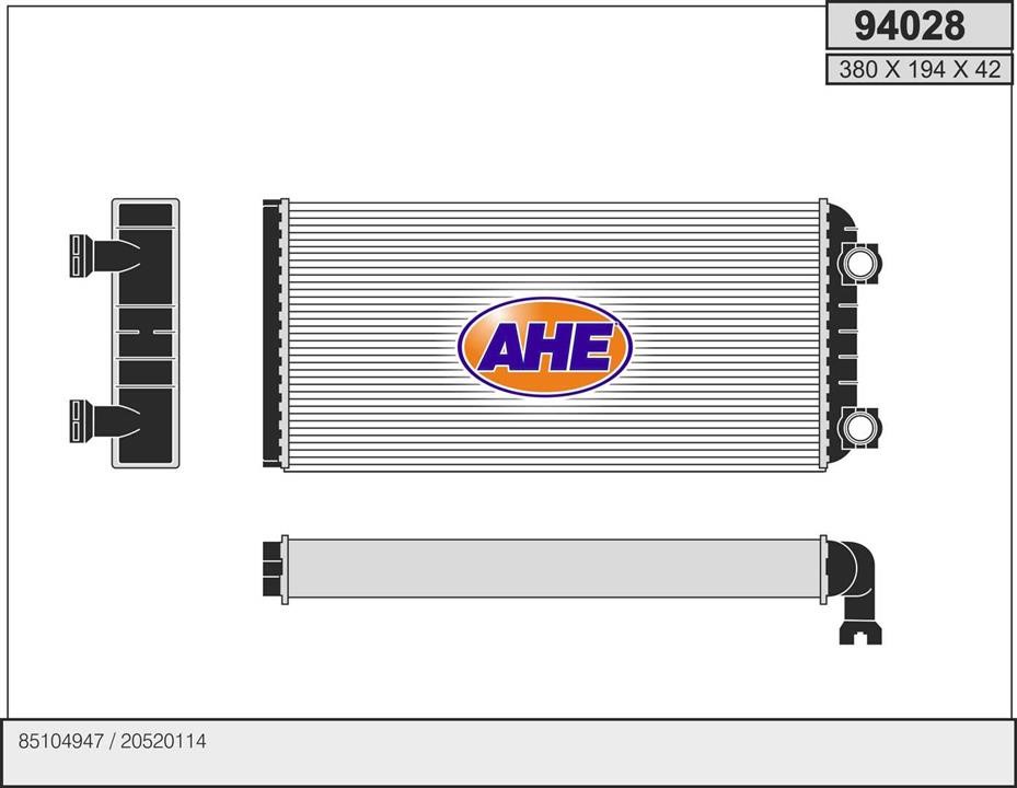 AHE 94028 Heat Exchanger, interior heating 94028