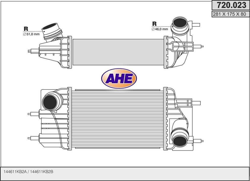AHE 720.023 Intercooler, charger 720023
