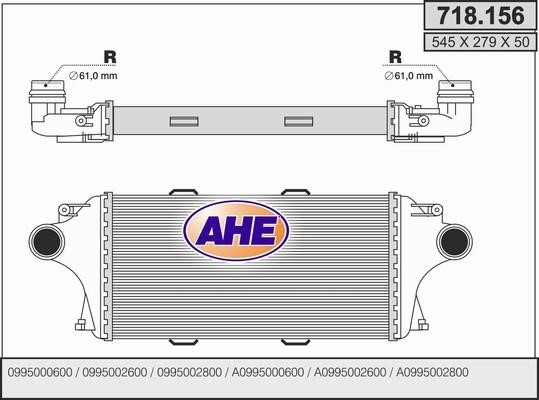 AHE 718.156 Intercooler, charger 718156