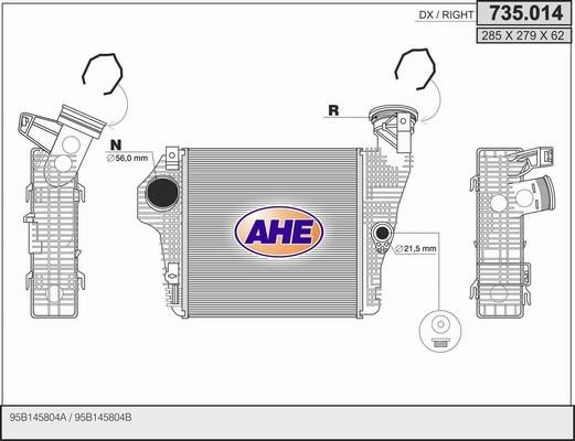 AHE 735.014 Intercooler, charger 735014