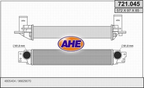 AHE 721.045 Intercooler, charger 721045