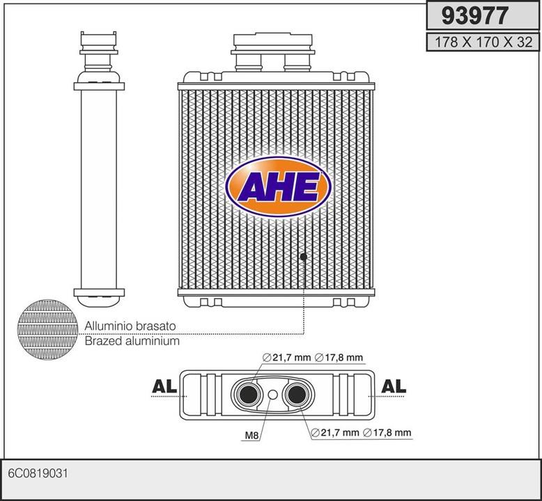 AHE 93977 Heat Exchanger, interior heating 93977