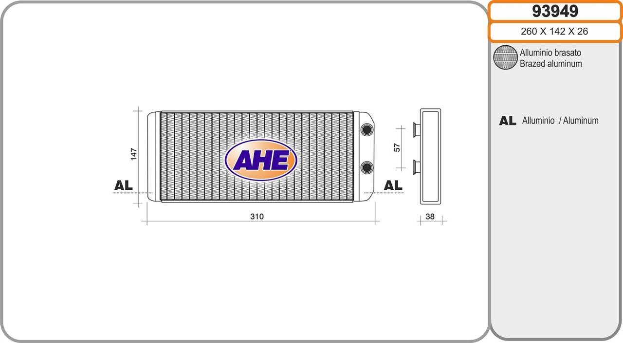 AHE 93949 Heat exchanger, interior heating 93949