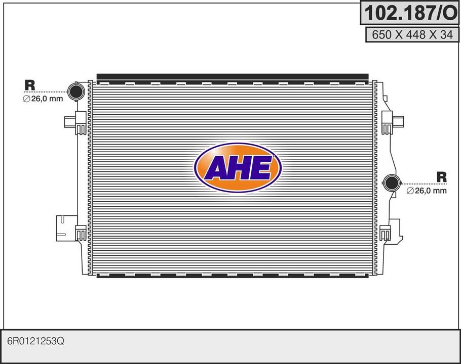 AHE 102.187/O Radiator, engine cooling 102187O