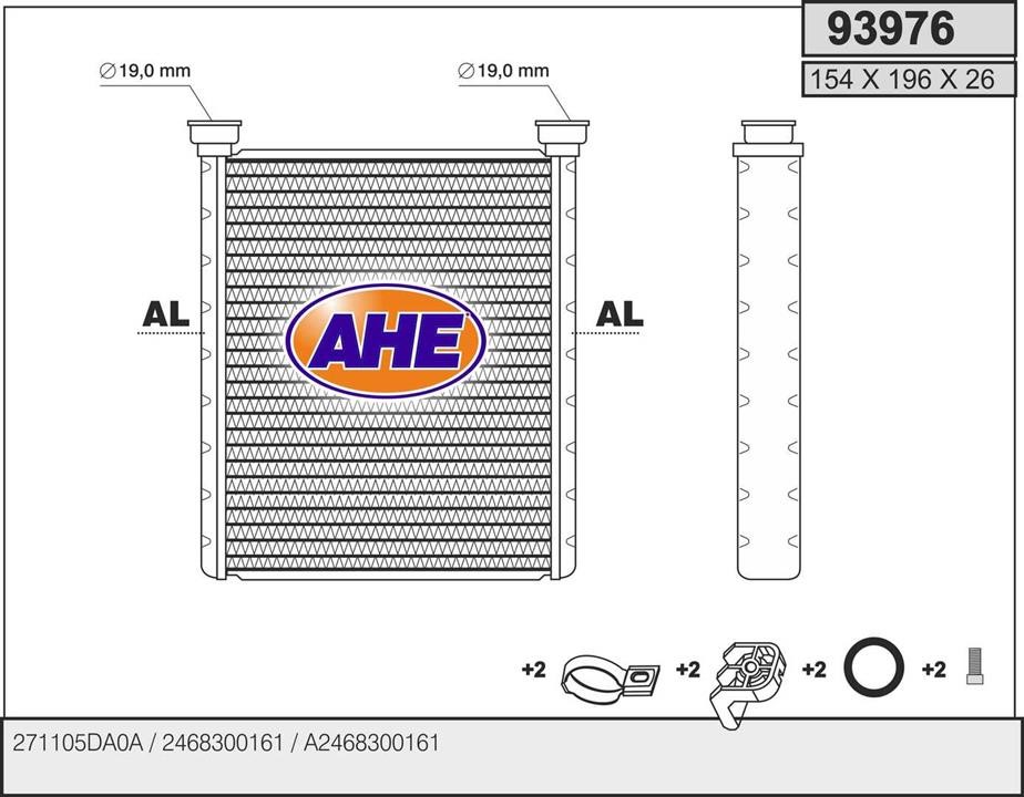 AHE 93976 Heat Exchanger, interior heating 93976