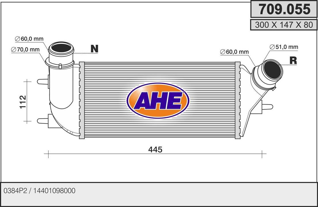 AHE 709.055 Intercooler, charger 709055