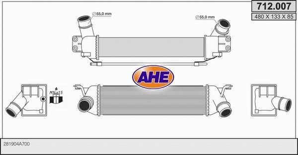 AHE 712.007 Intercooler, charger 712007