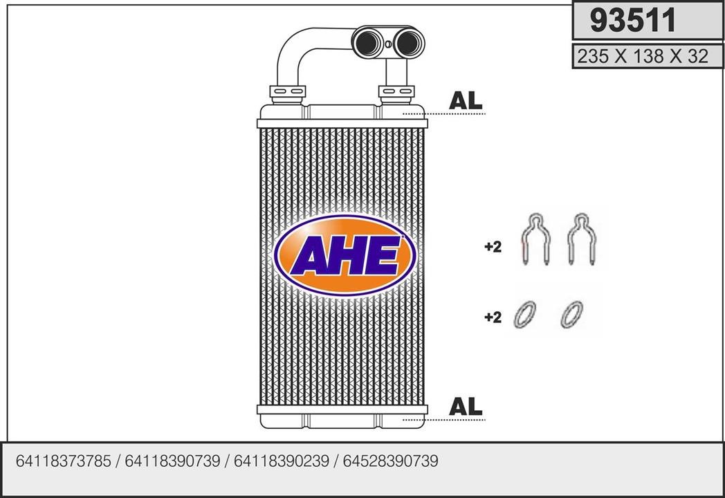 AHE 93511 Heat Exchanger, interior heating 93511