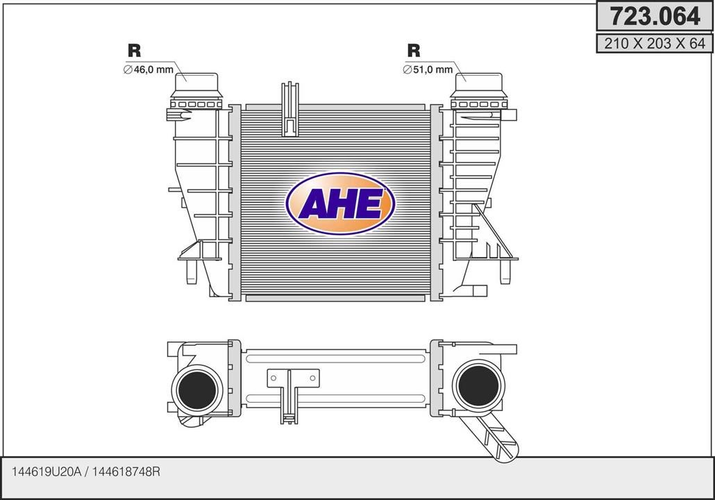 AHE 723.064 Intercooler, charger 723064