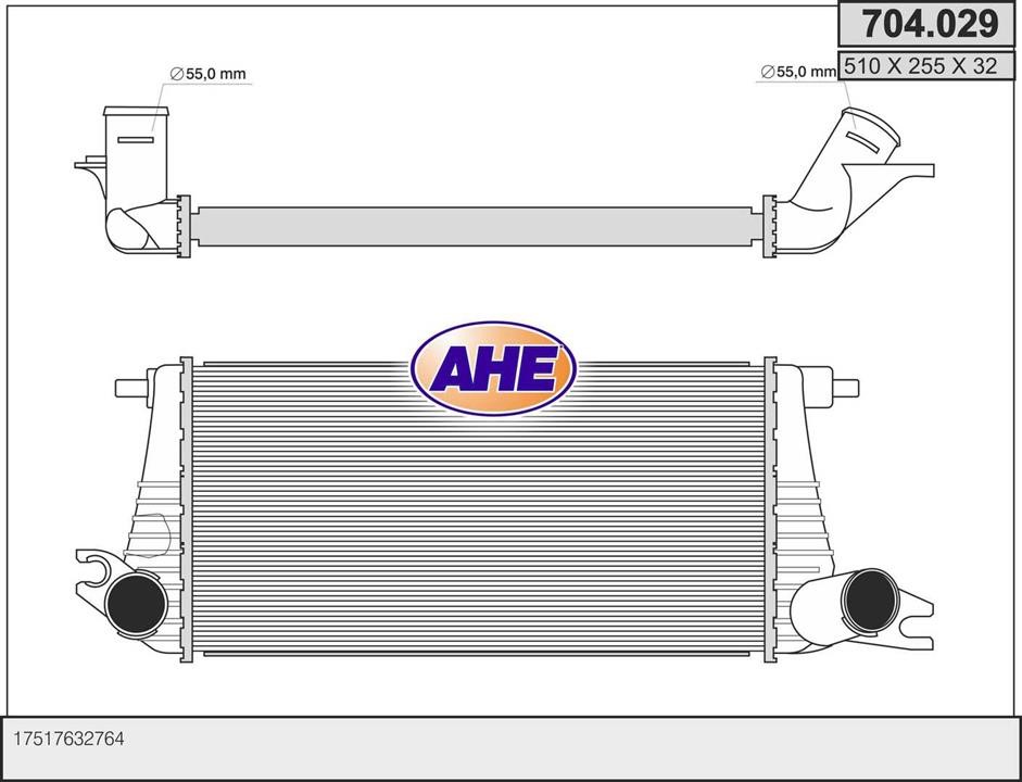 AHE 704.029 Intercooler, charger 704029