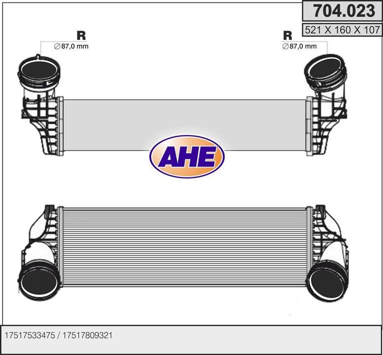 AHE 704.023 Intercooler, charger 704023