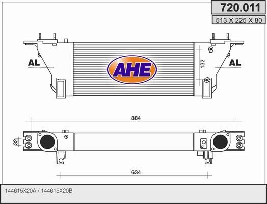 AHE 720.011 Intercooler, charger 720011