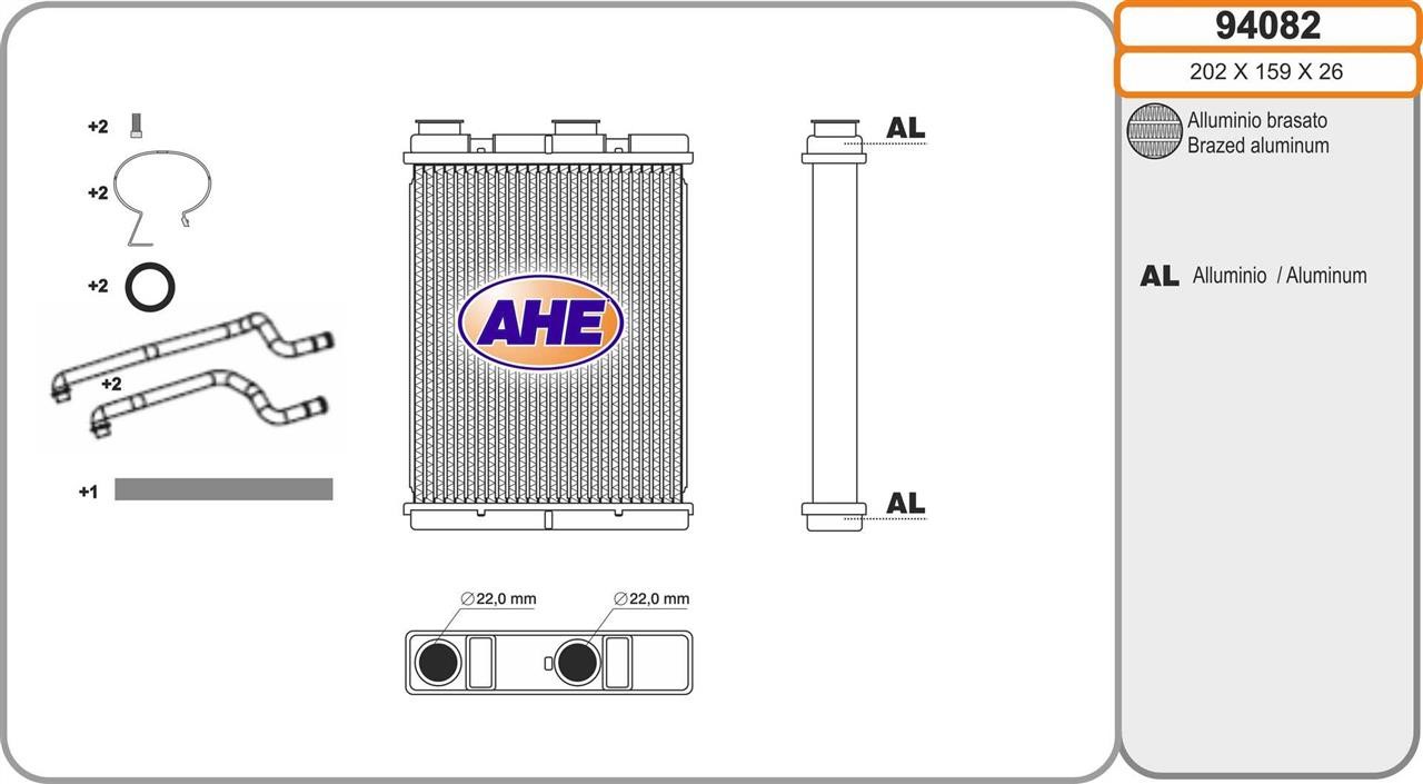 AHE 94082 Heat exchanger, interior heating 94082