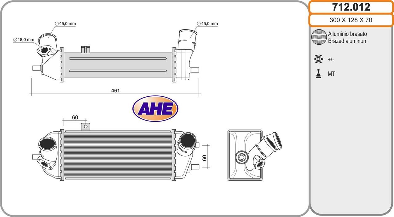 AHE 712.012 Intercooler, charger 712012