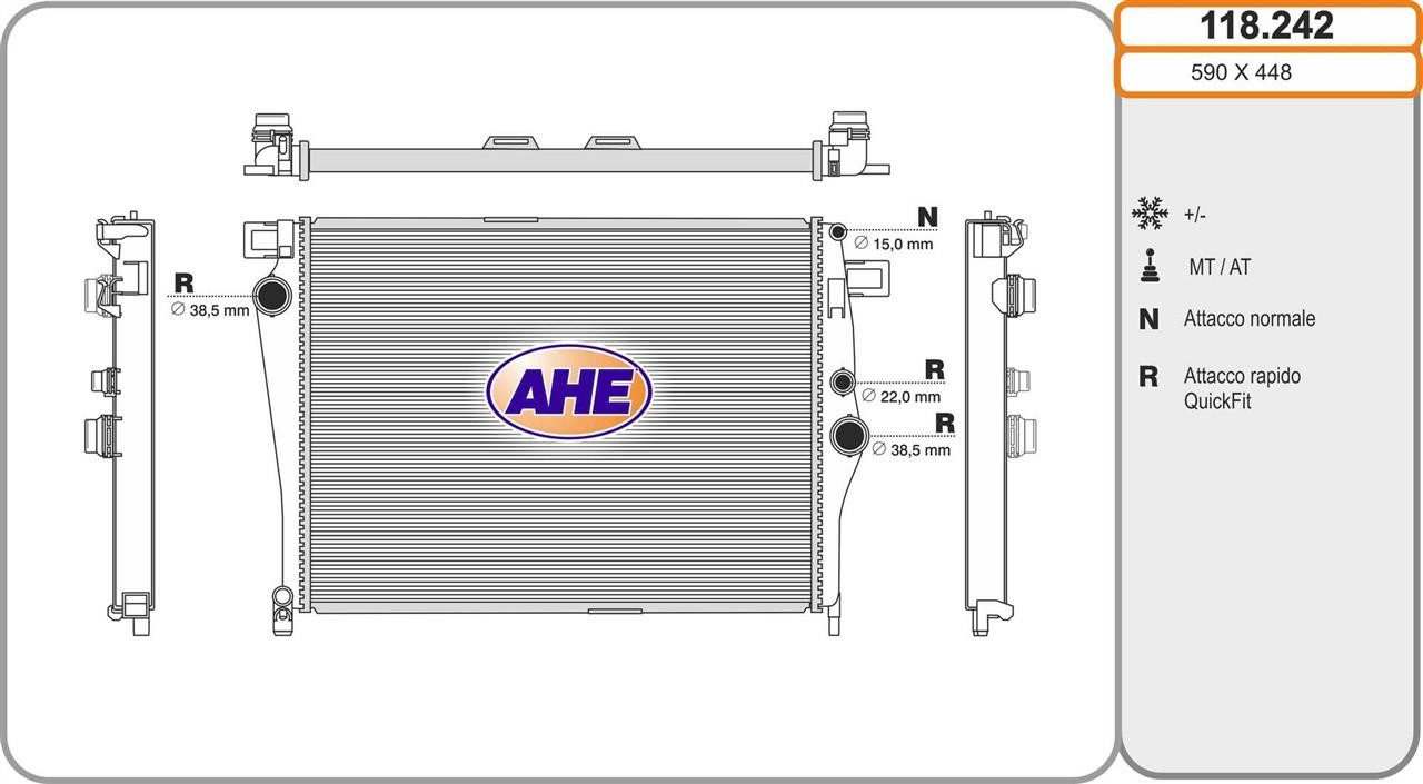 AHE 118.242 Radiator, engine cooling 118242