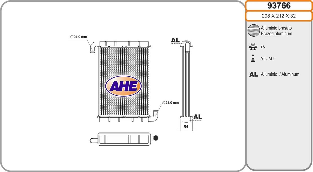 AHE 93766 Heat exchanger, interior heating 93766