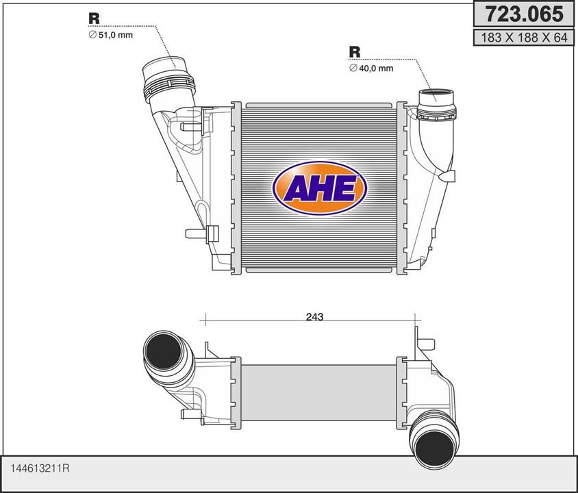 AHE 723.065 Intercooler, charger 723065