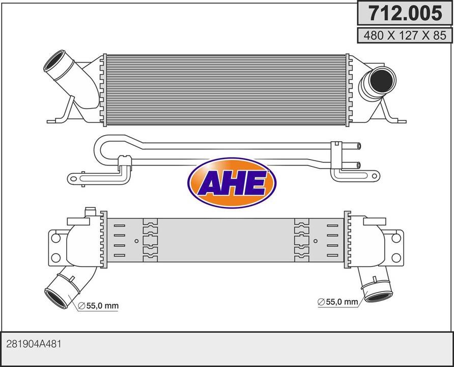 AHE 712.005 Intercooler, charger 712005
