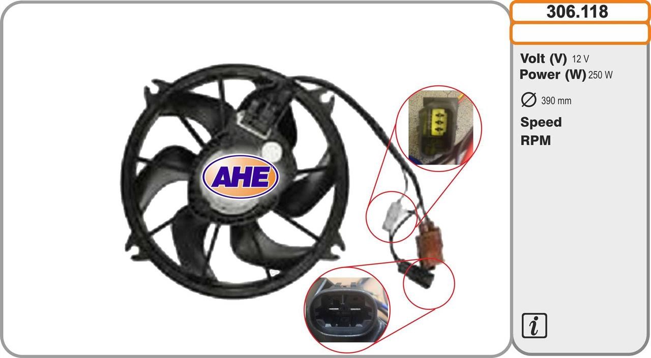 AHE 306.118 Fan, radiator 306118