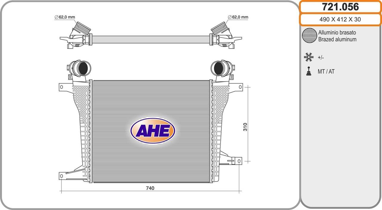 AHE 721.056 Intercooler, charger 721056