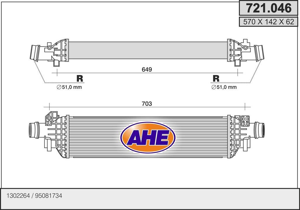AHE 721.046 Intercooler, charger 721046