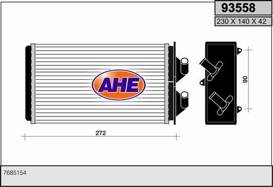 AHE 93558 Heat exchanger, interior heating 93558