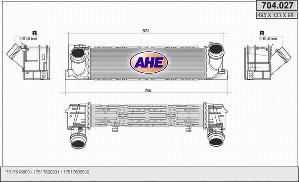 AHE 704.027 Intercooler, charger 704027